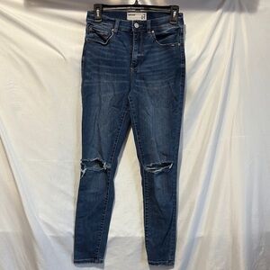 Blue Distressed Skinny Jeans